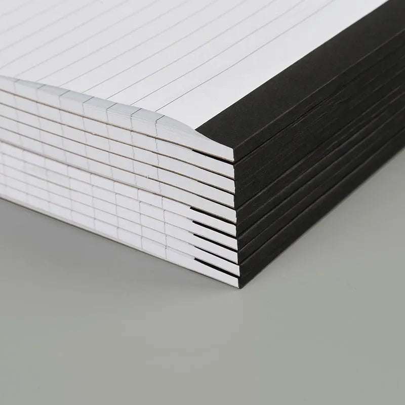 A4 tearable meeting minutes notebook with paper cover showing ivory white interior pages