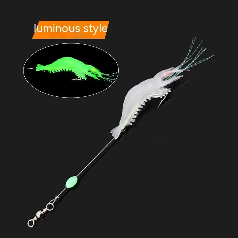 Luer soft fishing lure with 4 cm hook in six colour variations including luminous and transparent options