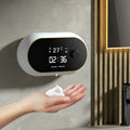 Automatic hand soap dispenser wall mounted unit in white finish with USB cable