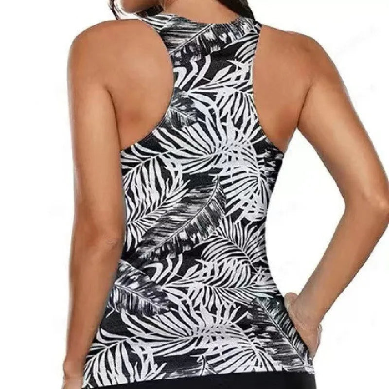 Women's split bow bikini swimsuit in polyester fabric showing colour options and design detail