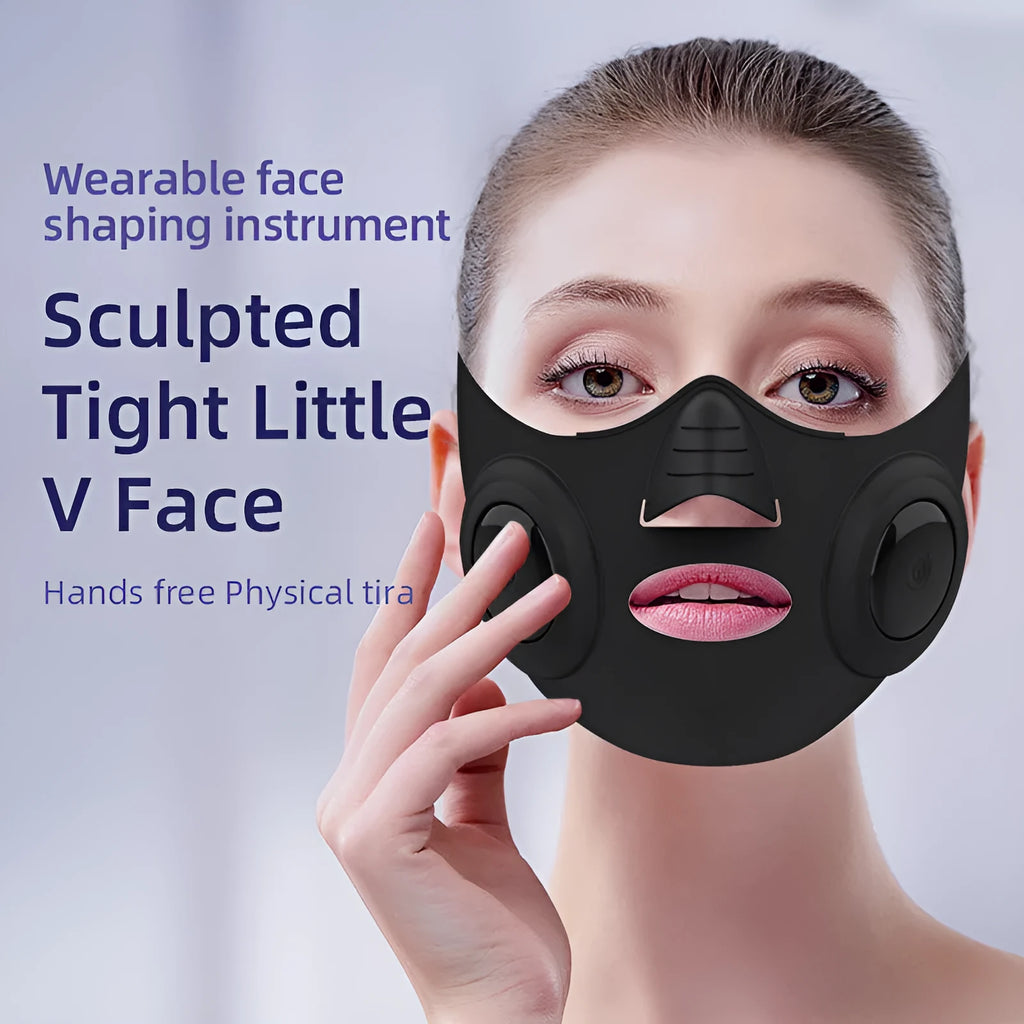 Black photon rejuvenation beauty mask device for facial skincare with USB cable.