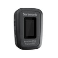 Small black wireless microphone transmitter and receiver kit for lapel clip audio recording.