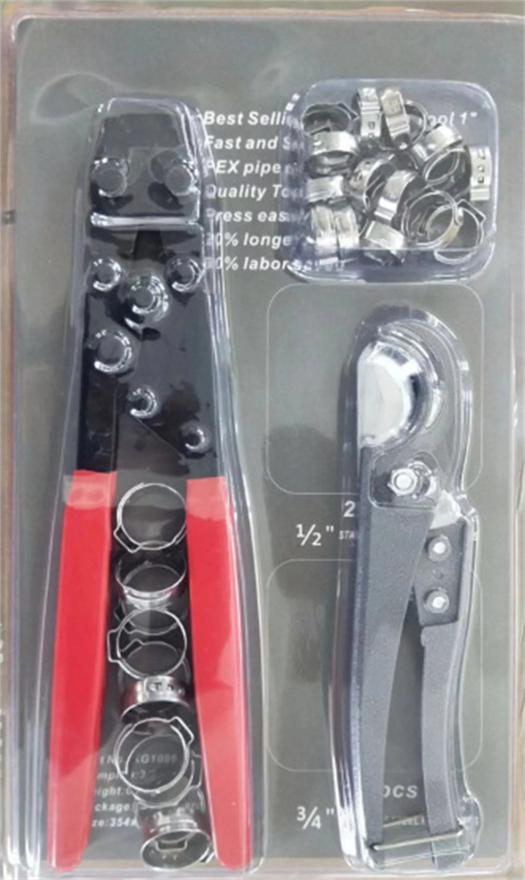 Red cloth finished single ear metal pipe clamp with carbon steel cutting edge.