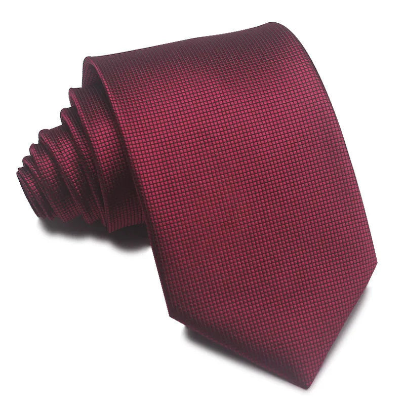 8cm wide red and black striped jacquard tie with an arrow point tip for men's formal wear