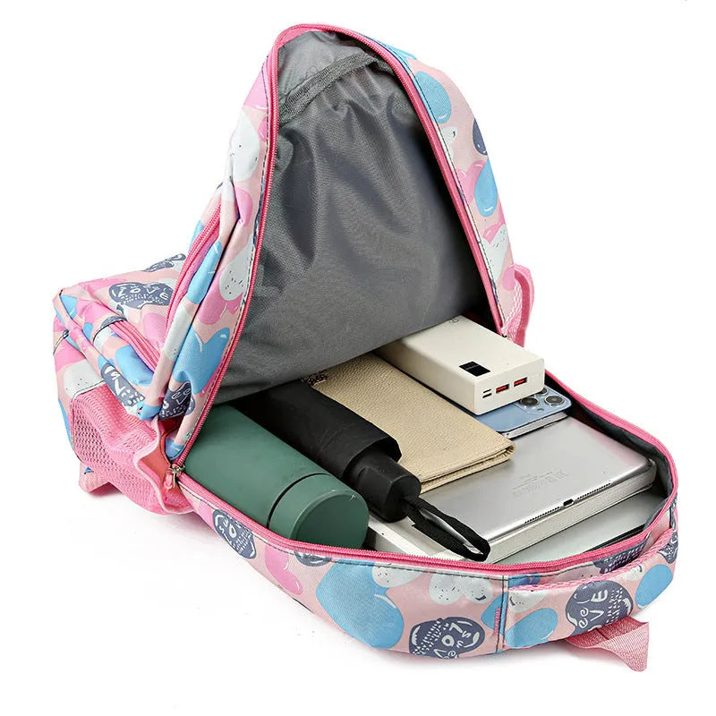 Oxford cloth school backpack with air pillow shoulder straps in blue colour option