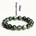 Natural green dragon crystal bead bracelet with geometric 8-9mm beads and Ruyi decoration.