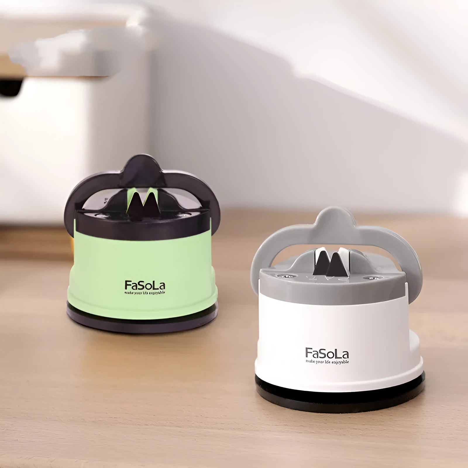 Fixed angle tungsten steel whetstone bar kitchen sharpener in mustard green and white colours