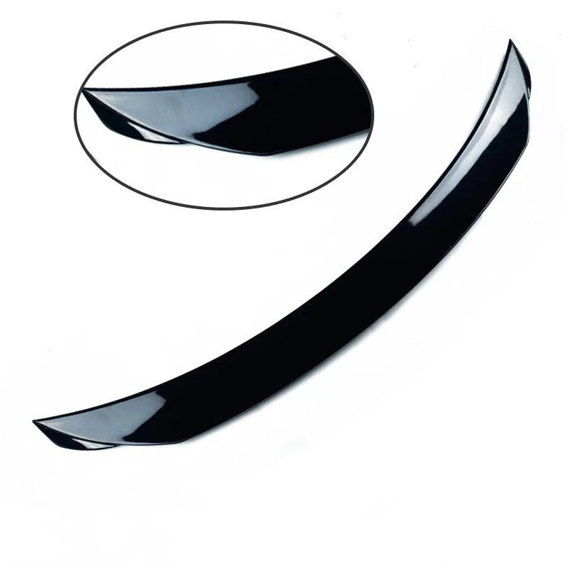 Large bright black fixed wing tail trim spoiler for a Mazda 3 Axela Exela