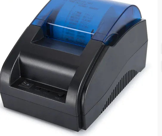 58mm black Bluetooth thermal receipt printer for desktop use in supermarket or takeout