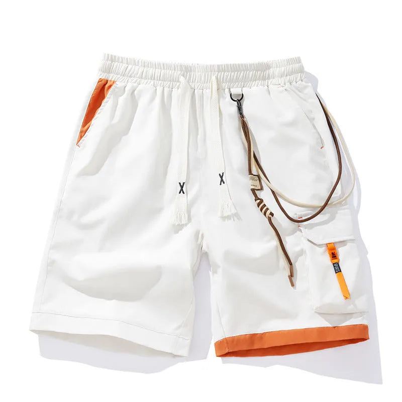 Men's loose fit bamboo fibre shorts with elastic waist in coffee colour