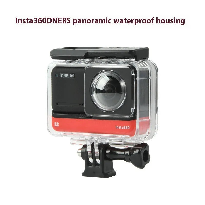 Transparent Insta360 One RS waterproof case for panoramic camera protection