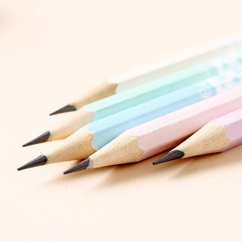 Basswood hexagonal barrel HB pencils in a wooden pack of 50.