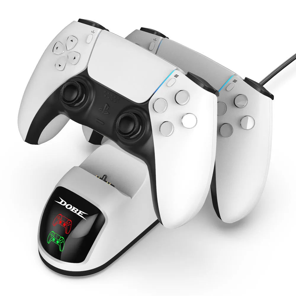 LED breathing light charger with handle grip showing green illumination and type-c interface